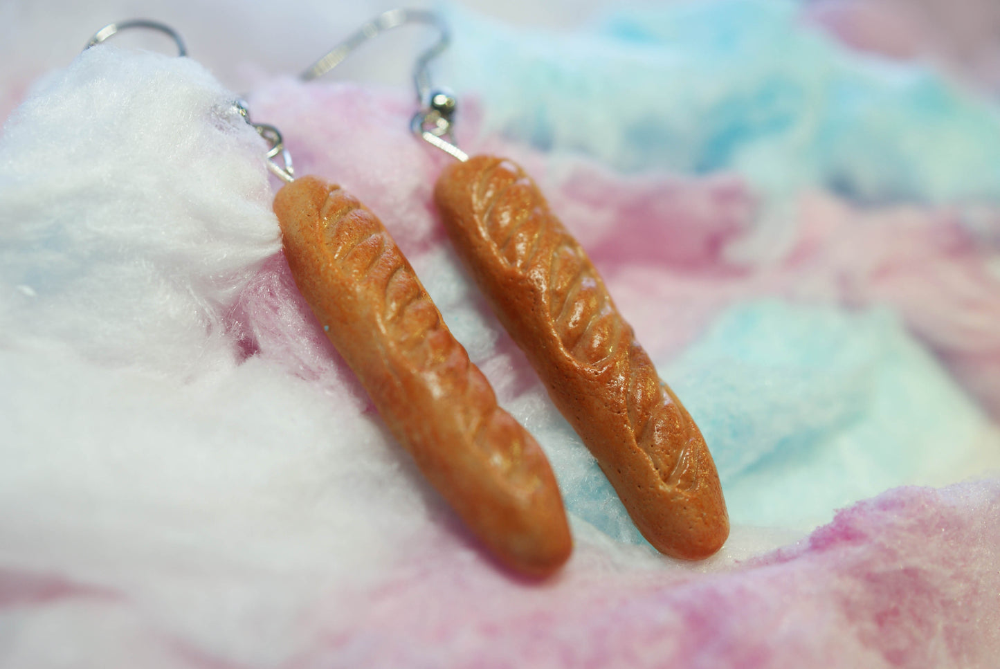 Baguette Breadstick Handmade Earrings