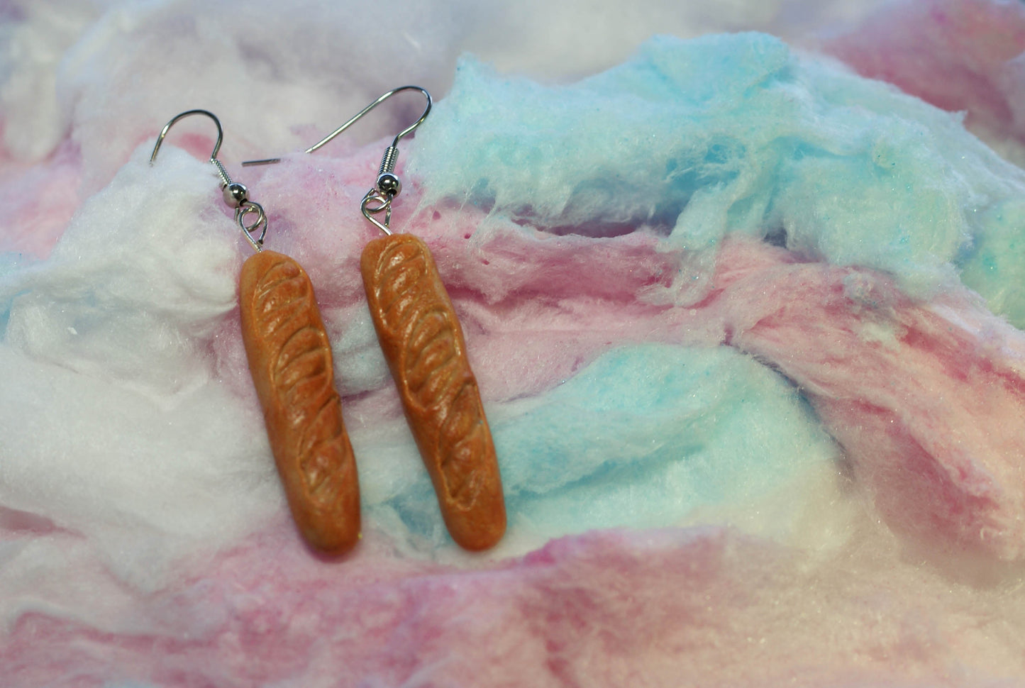 Baguette Breadstick Handmade Earrings