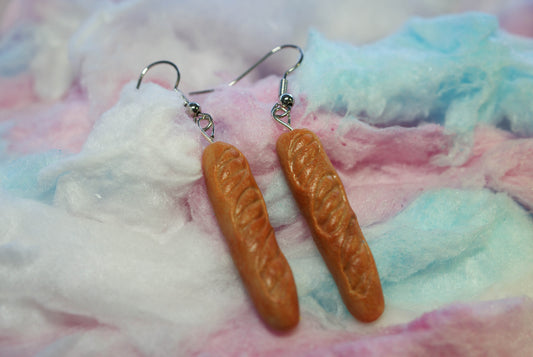 Baguette Breadstick Handmade Earrings