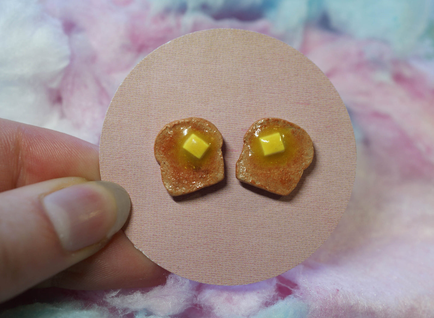 Buttered Toast Handmade Stud Earrings