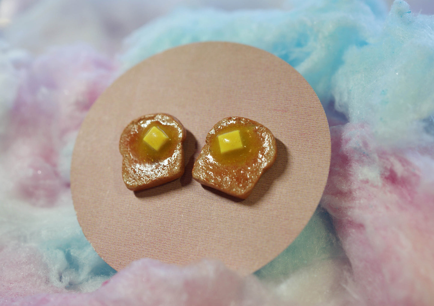 Buttered Toast Handmade Stud Earrings