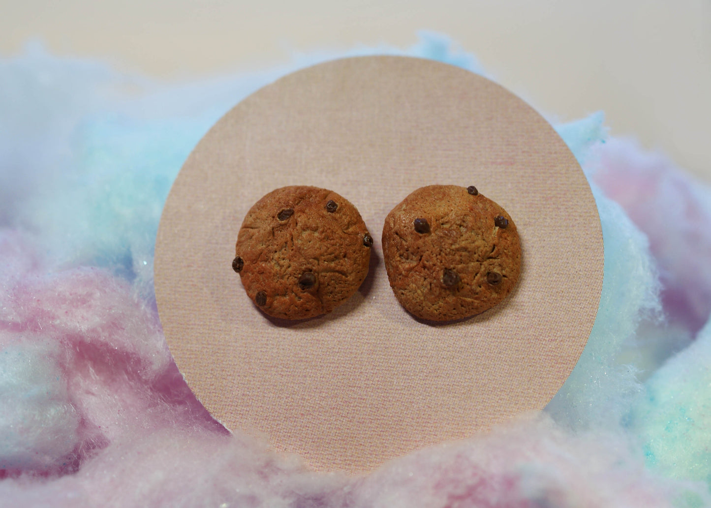 Chocolate Chip Cookie Handmade Stud Earrings