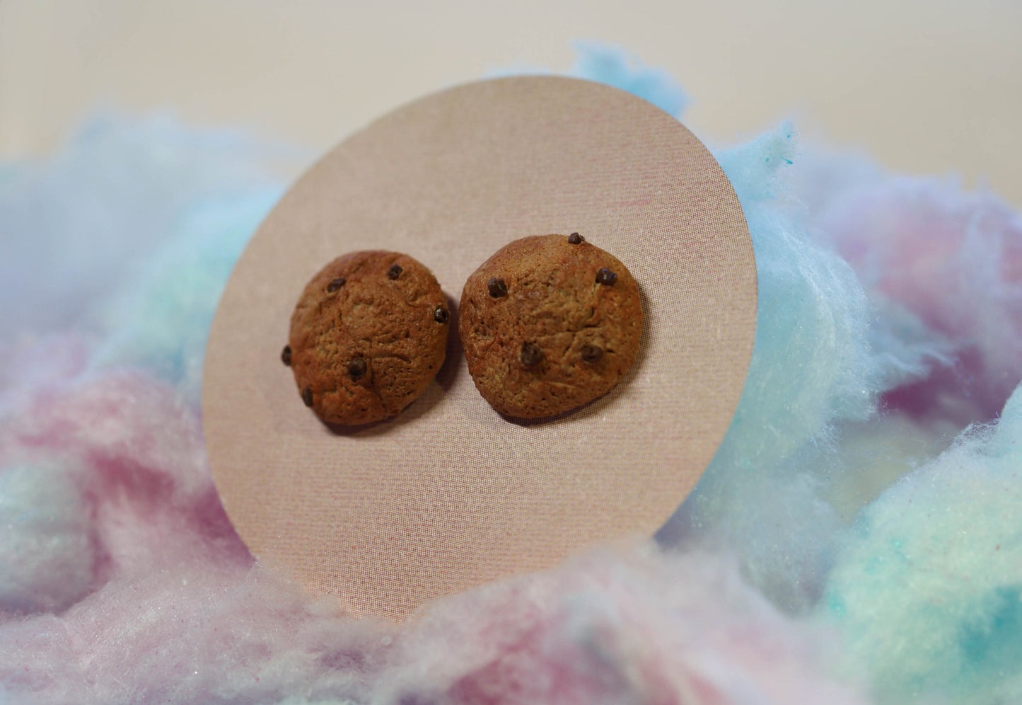 Chocolate Chip Cookie Handmade Stud Earrings