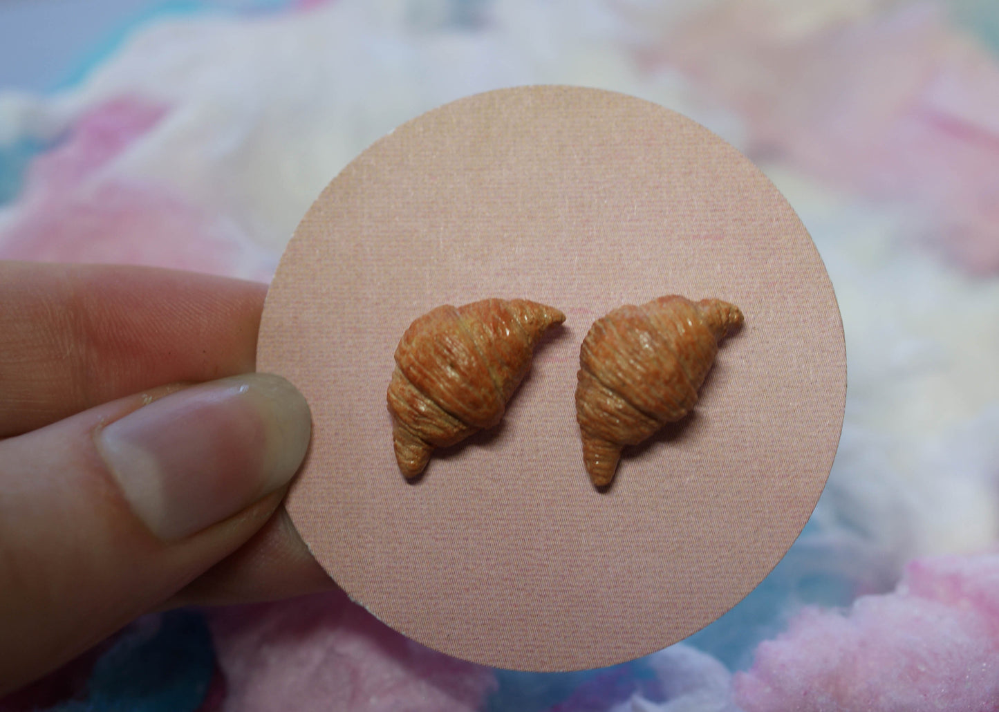 Croissant Handmade Stud Earrings