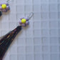 Lilac and Yellow Daisy + Multicoloured Tinsel Party Earrings