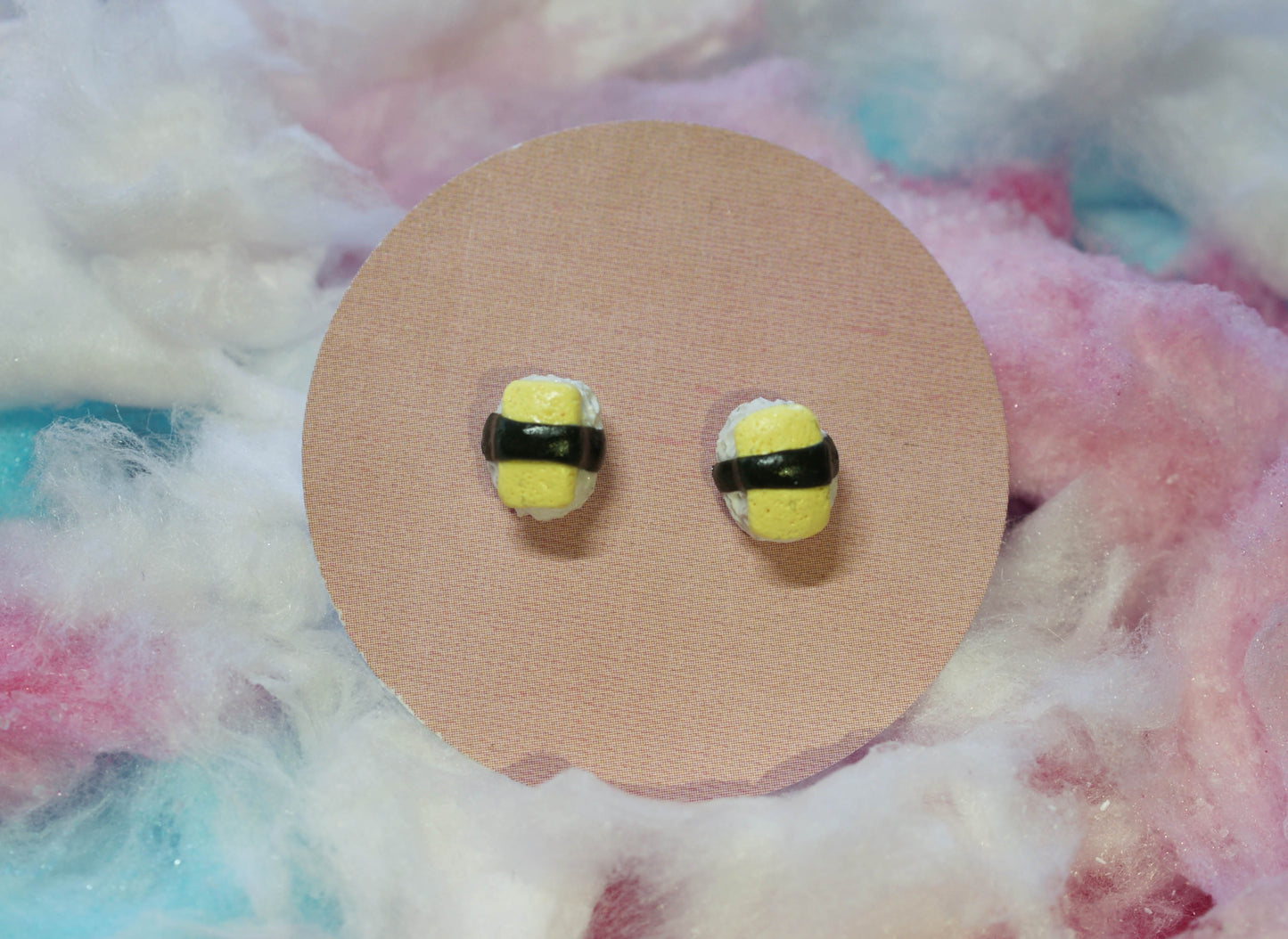 Tamagoyaki Egg Sushi Handmade Stud Earrings