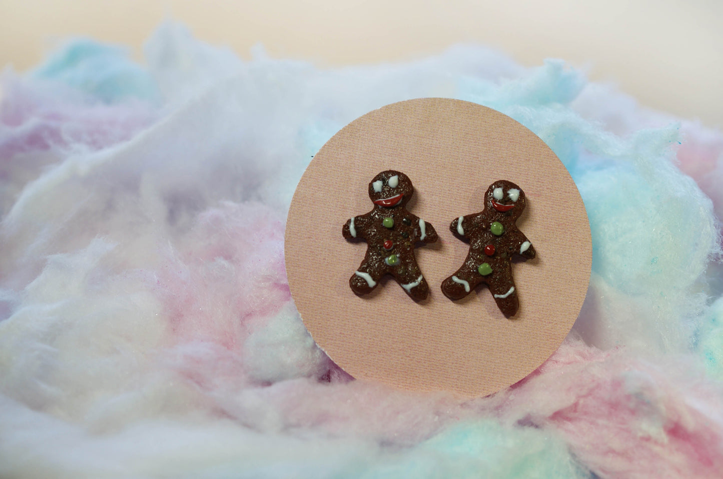 Gingerbread Man Handmade Stud Earrings