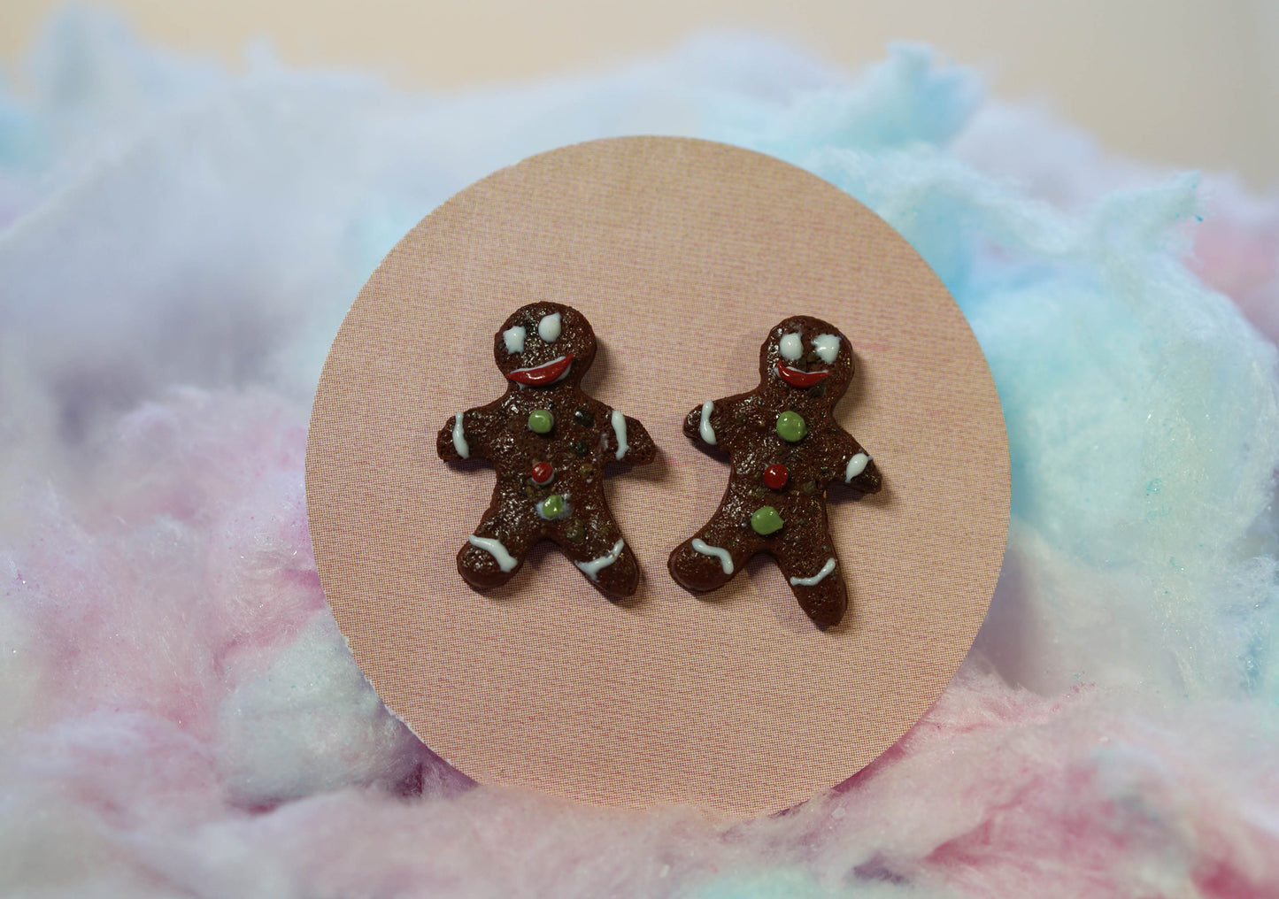 Gingerbread Man Handmade Stud Earrings