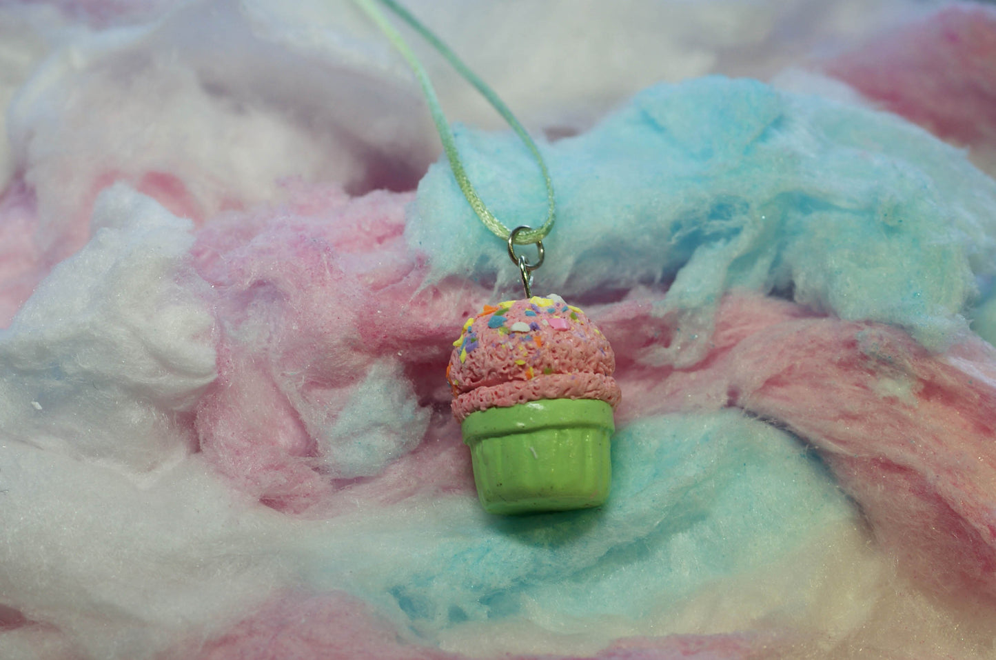 Sherbet Ice Cream Cup Handmade Necklace