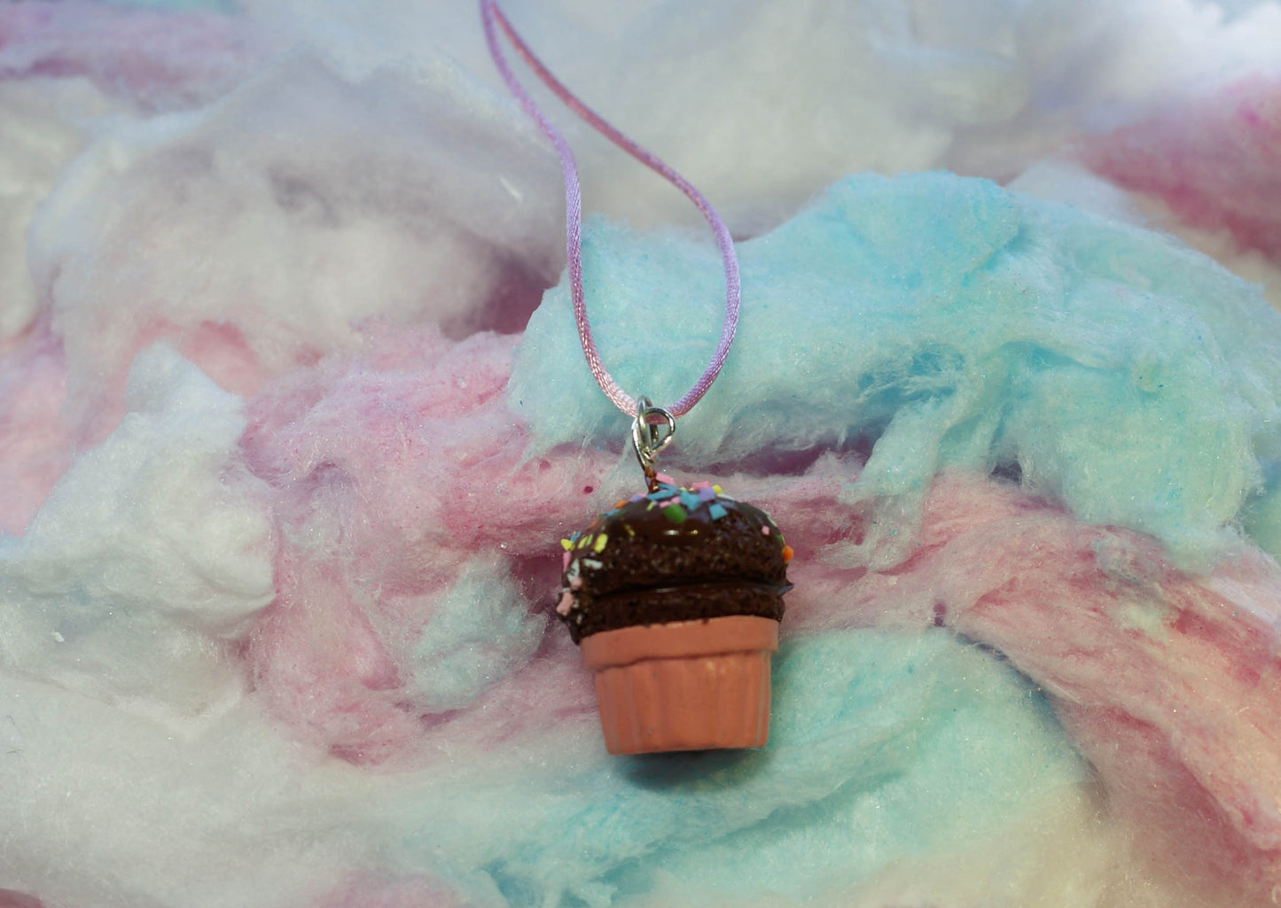 Chocolate Fudge Ice Cream Cup Handmade Necklace