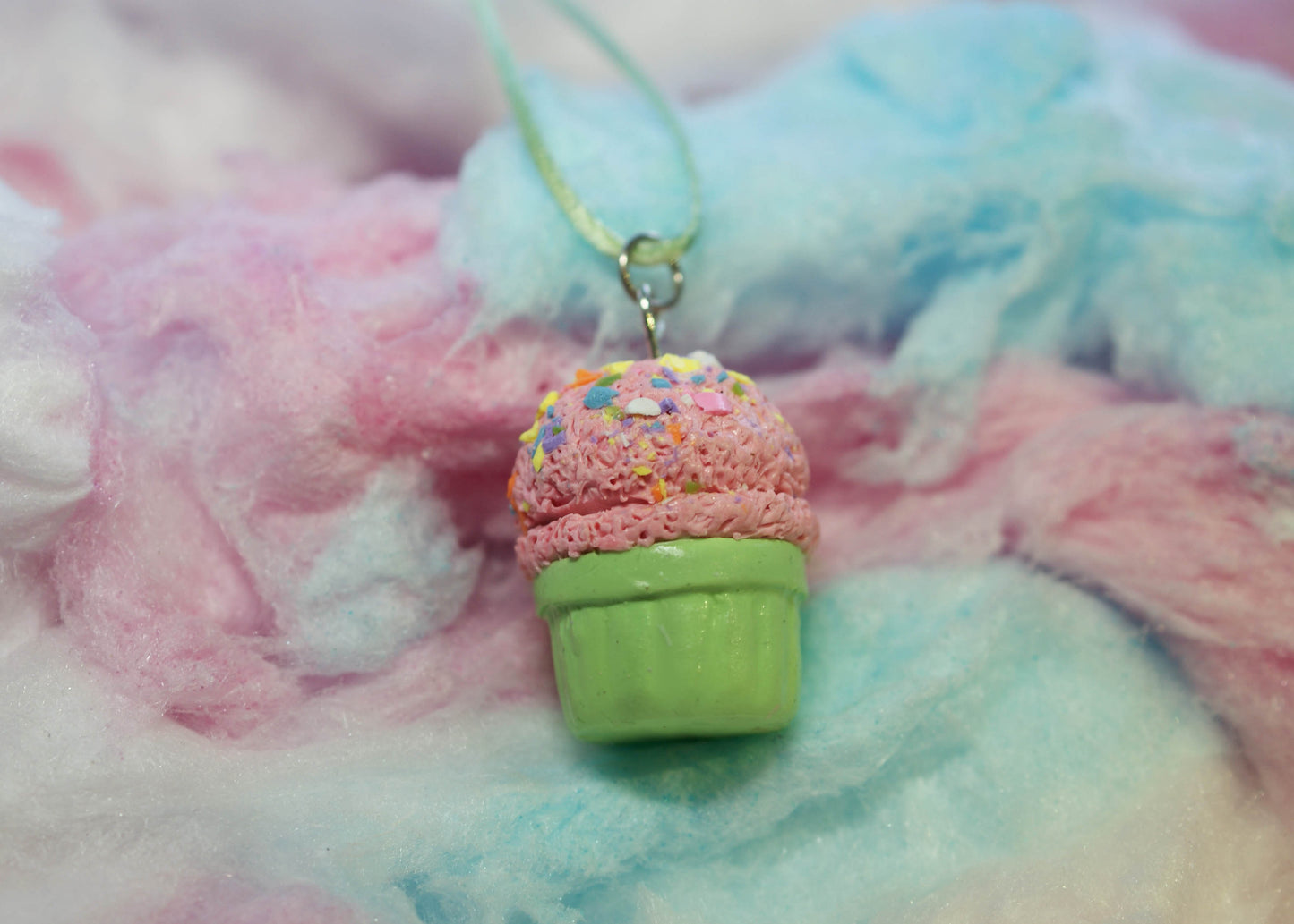 Sherbet Ice Cream Cup Handmade Necklace