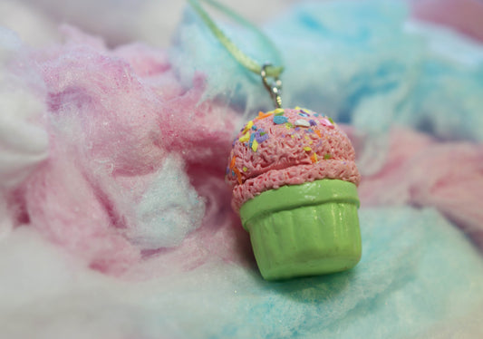 Sherbet Ice Cream Cup Handmade Necklace