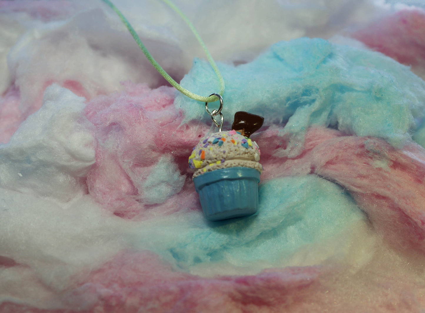 Rainbow Sprinkle Ice Cream Cup Handmade Necklace