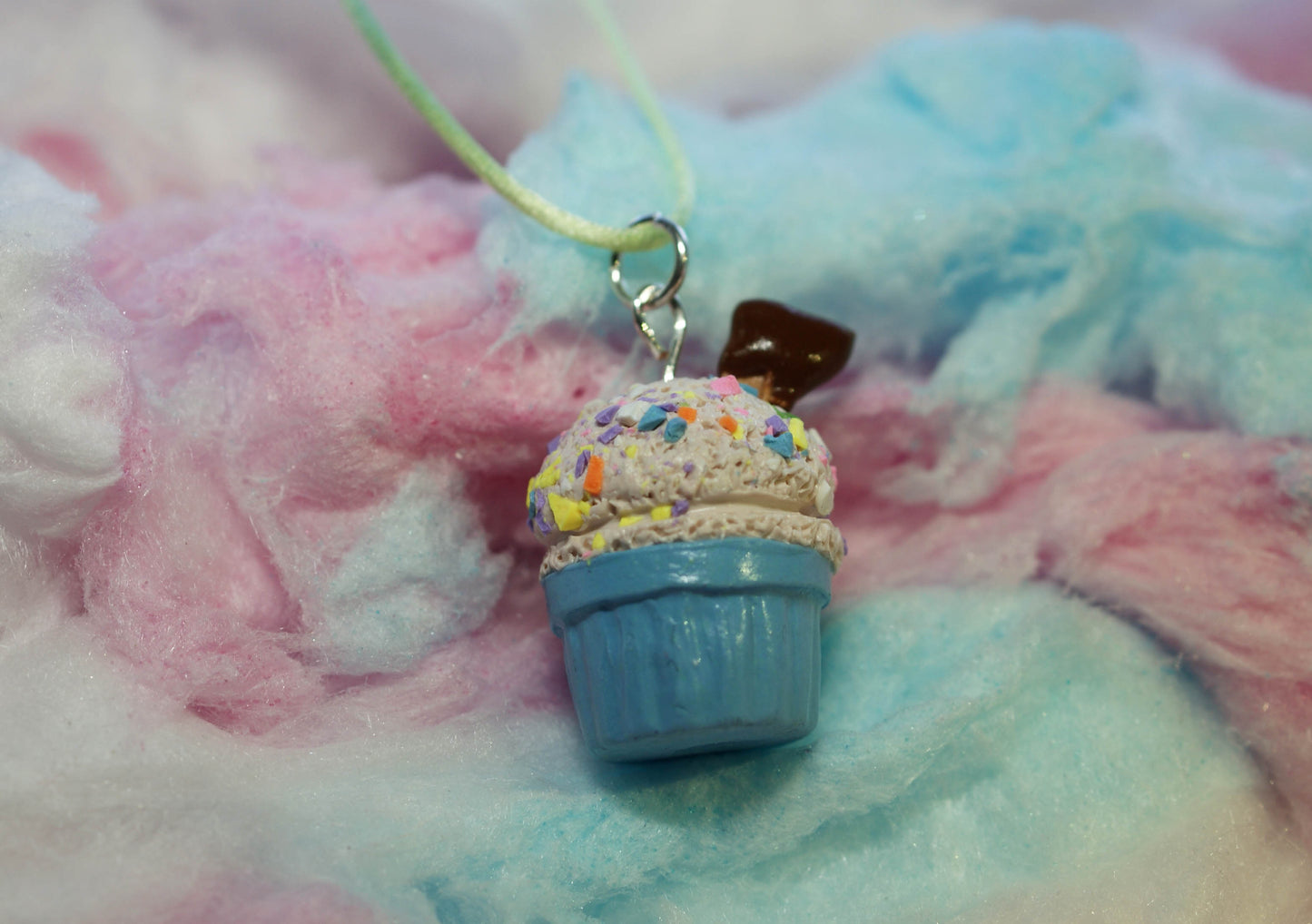 Rainbow Sprinkle Ice Cream Cup Handmade Necklace