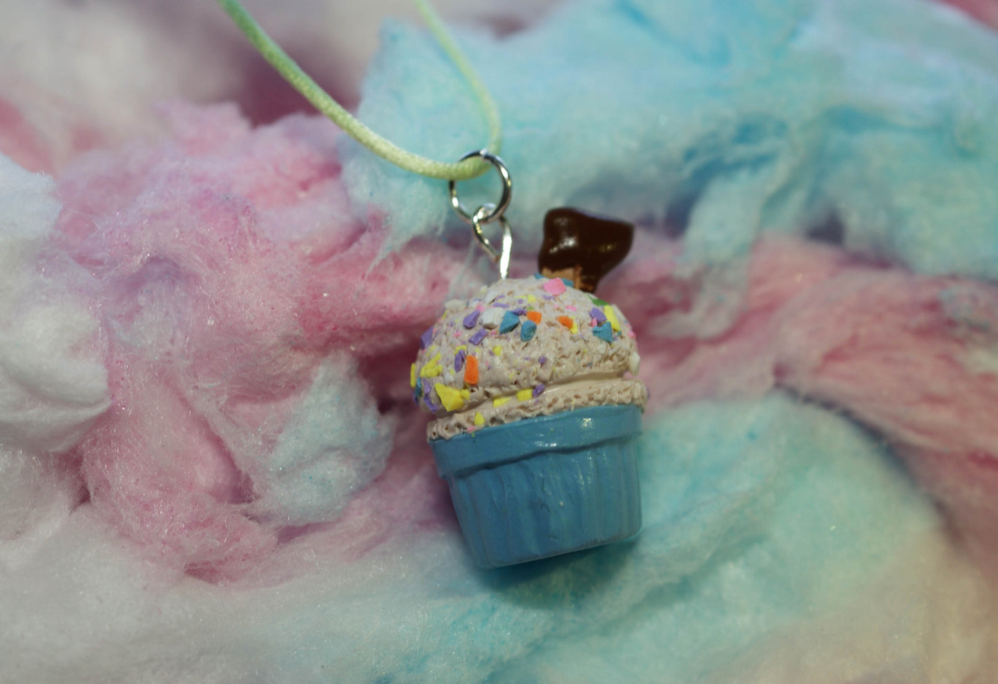 Rainbow Sprinkle Ice Cream Cup Handmade Necklace