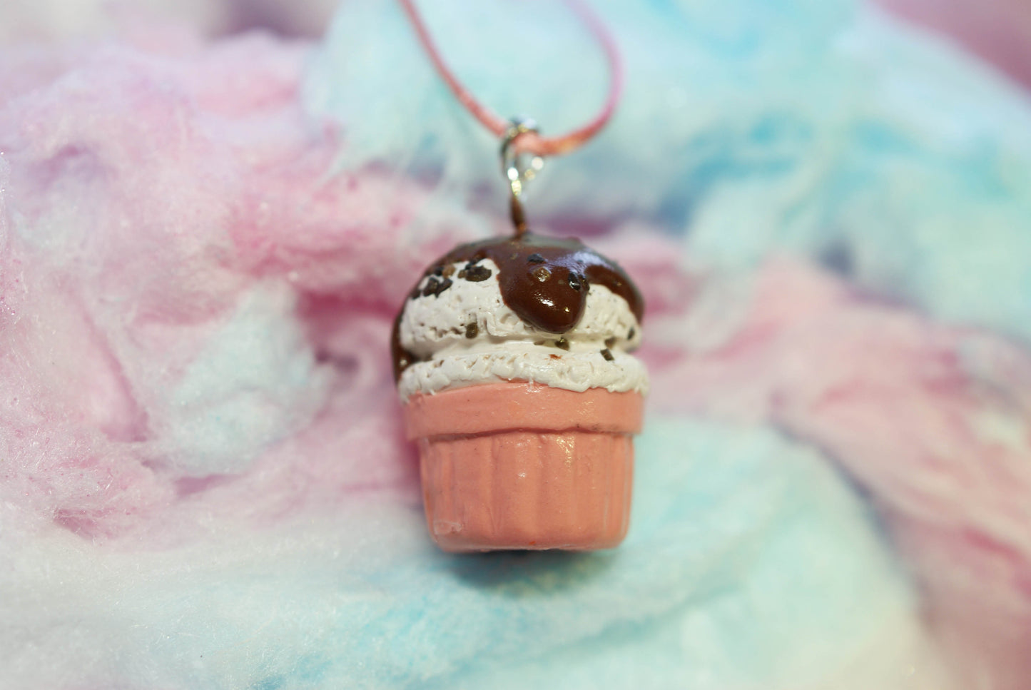 Cookies and Cream Ice Cream Cup Handmade Necklace