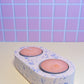 Peach and Lilac Terrazzo Oval Double Tealight Candle Holder