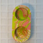 Pink, Green and White Marbled Oval Double Tealight Candle Holder