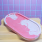 Coral and White Oval Trinket Tray