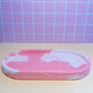 Coral and White Oval Trinket Tray