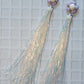 Lilac and White Daisy + Iridescent Tinsel Party Earrings