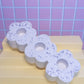 White and Lilac Terrazzo Daisy Chain Triple Taper Candle Holder