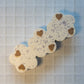 White and Lilac Terrazzo Daisy Chain Triple Taper Candle Holder