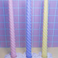 White and Lilac Terrazzo Daisy Chain Triple Taper Candle Holder