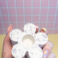 White and Lilac Terrazzo Daisy Taper Candle Holder