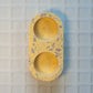 Peach and Lilac Terrazzo Oval Double Tealight Candle Holder