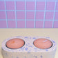 Peach and Lilac Terrazzo Oval Double Tealight Candle Holder