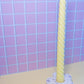 White and Lilac Terrazzo Daisy Taper Candle Holder