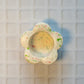 White, Pink and Green Terrazzo Daisy Tealight Candle Holder
