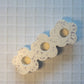 White and Lilac Terrazzo Daisy Chain Triple Taper Candle Holder