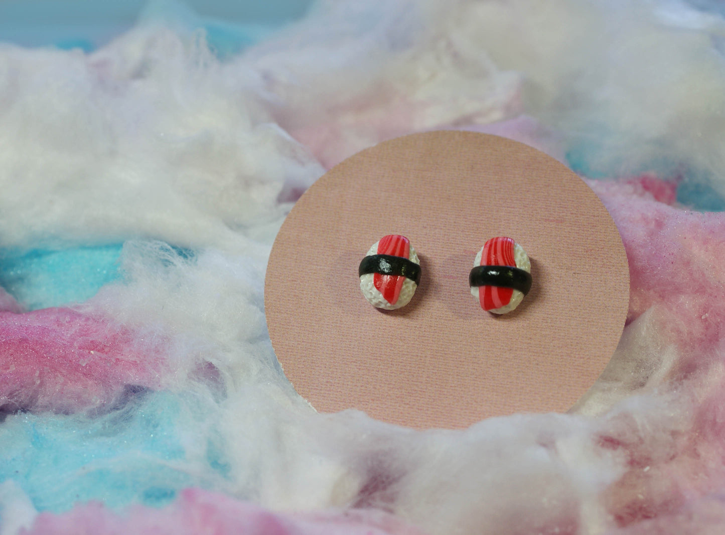 Salmon Nigiri Sushi Handmade Stud Earrings