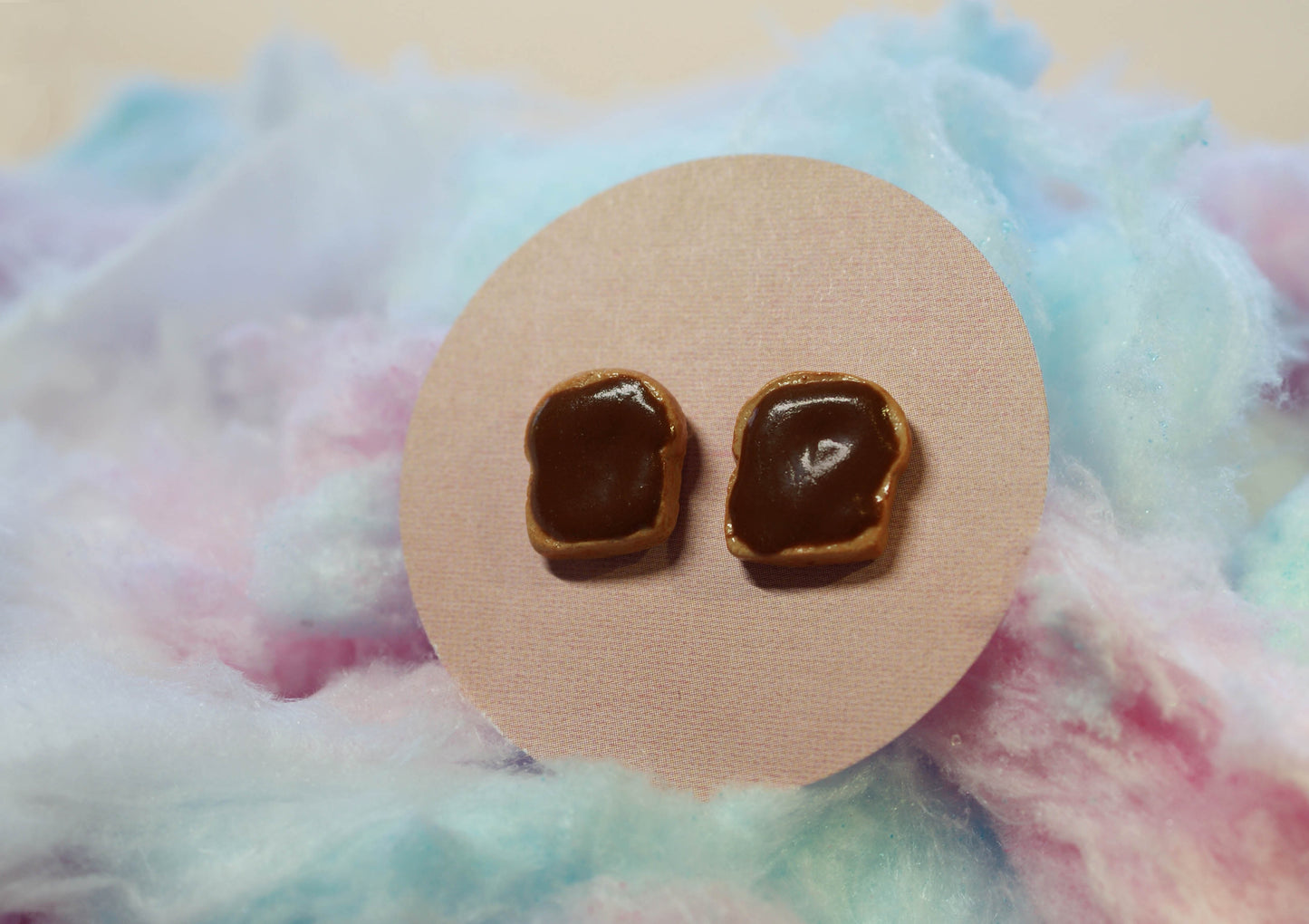 Nutella on Toast Handmade Miniature Food Stud Earrings