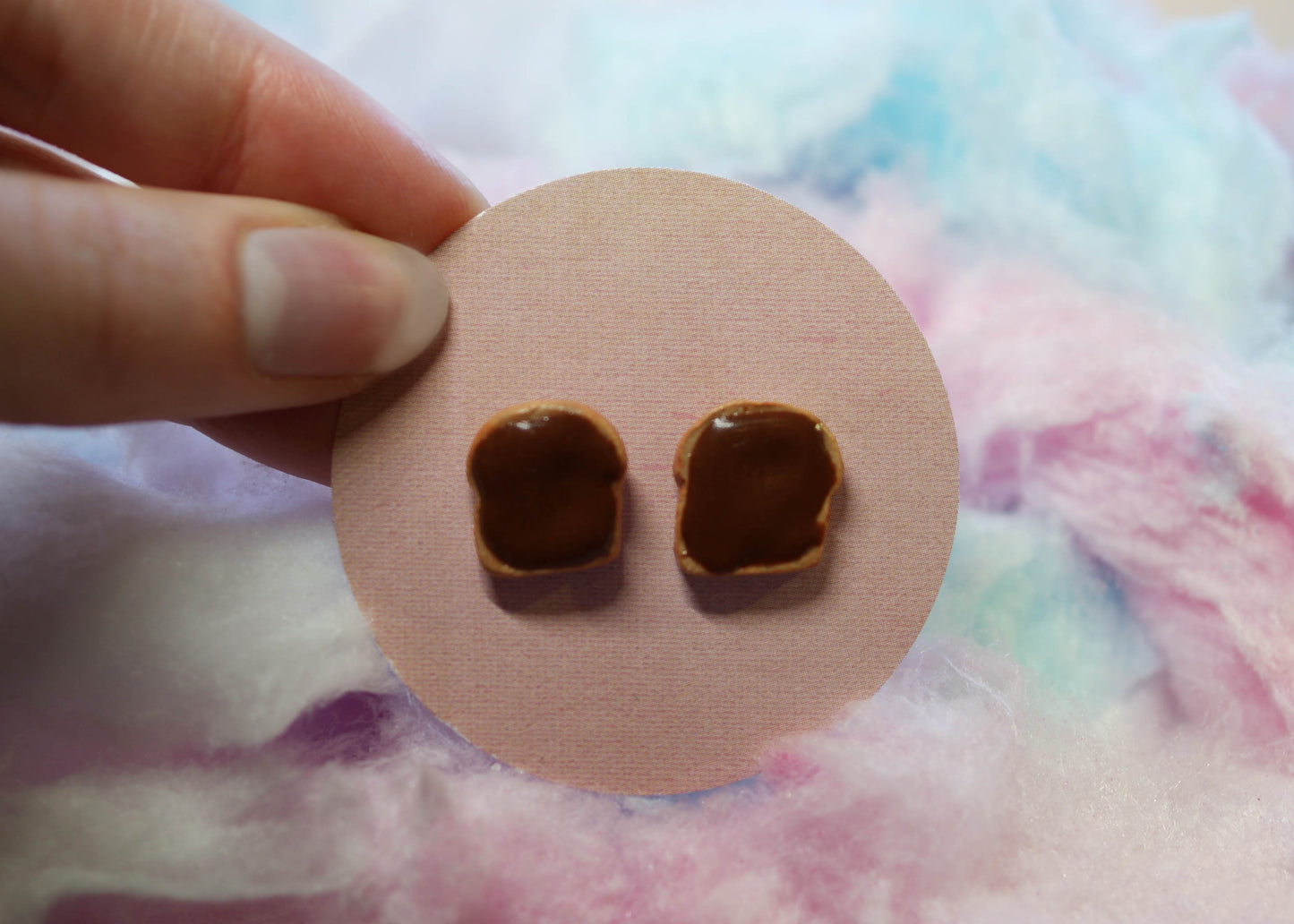 Nutella on Toast Handmade Miniature Food Stud Earrings