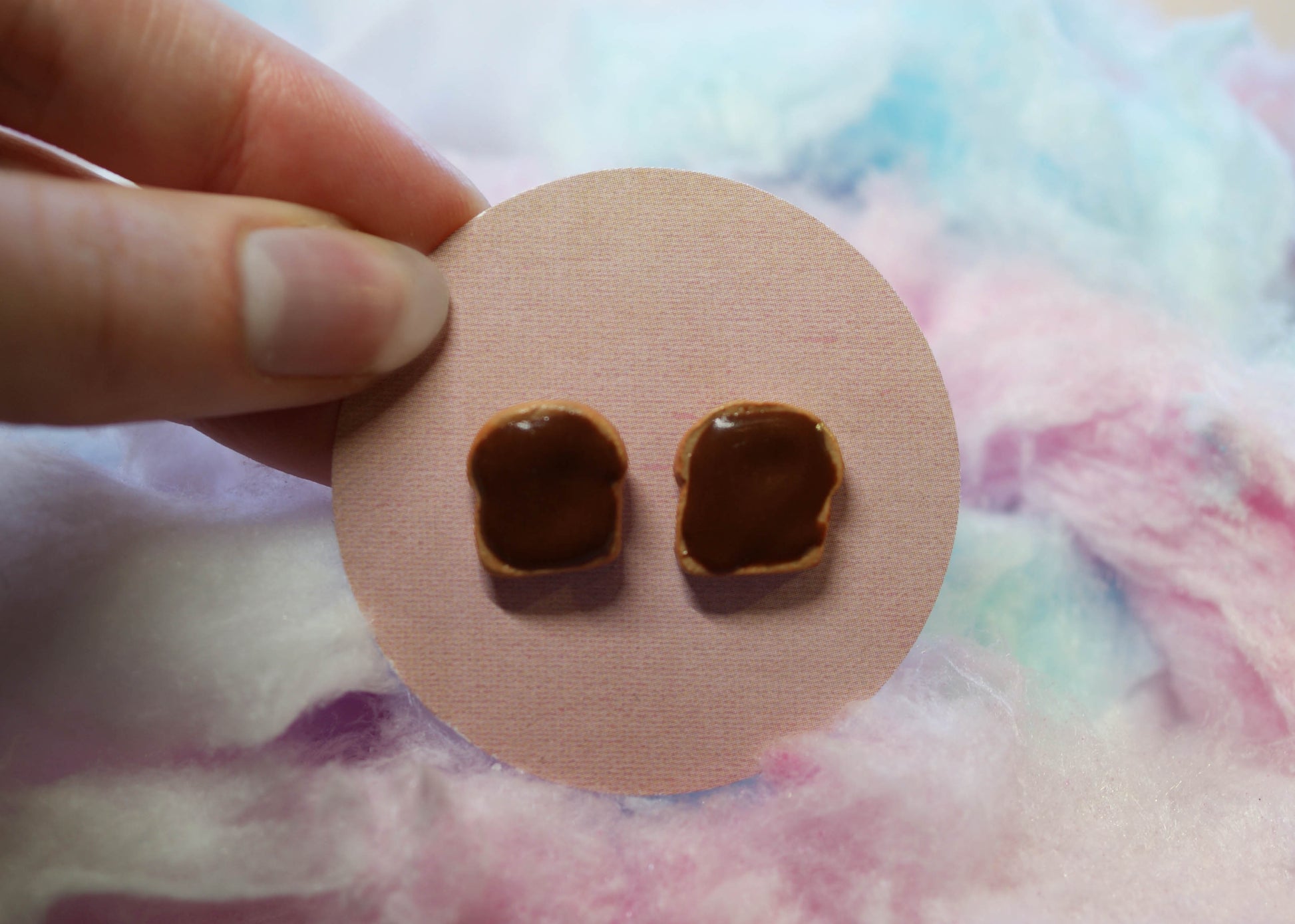 Nutella on Toast Handmade Miniature Food Stud Earrings