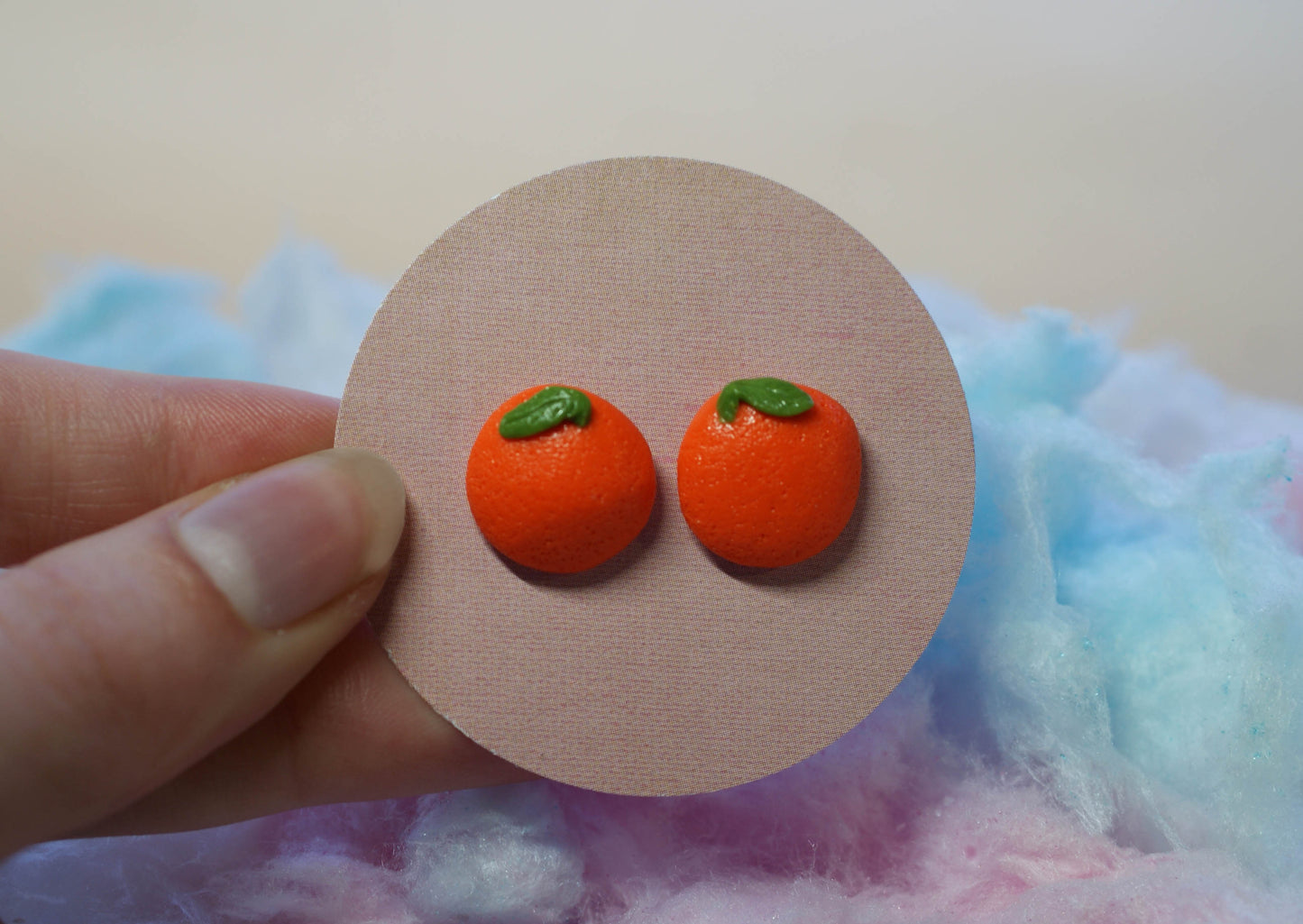 Orange Handmade Fruity Stud Earrings