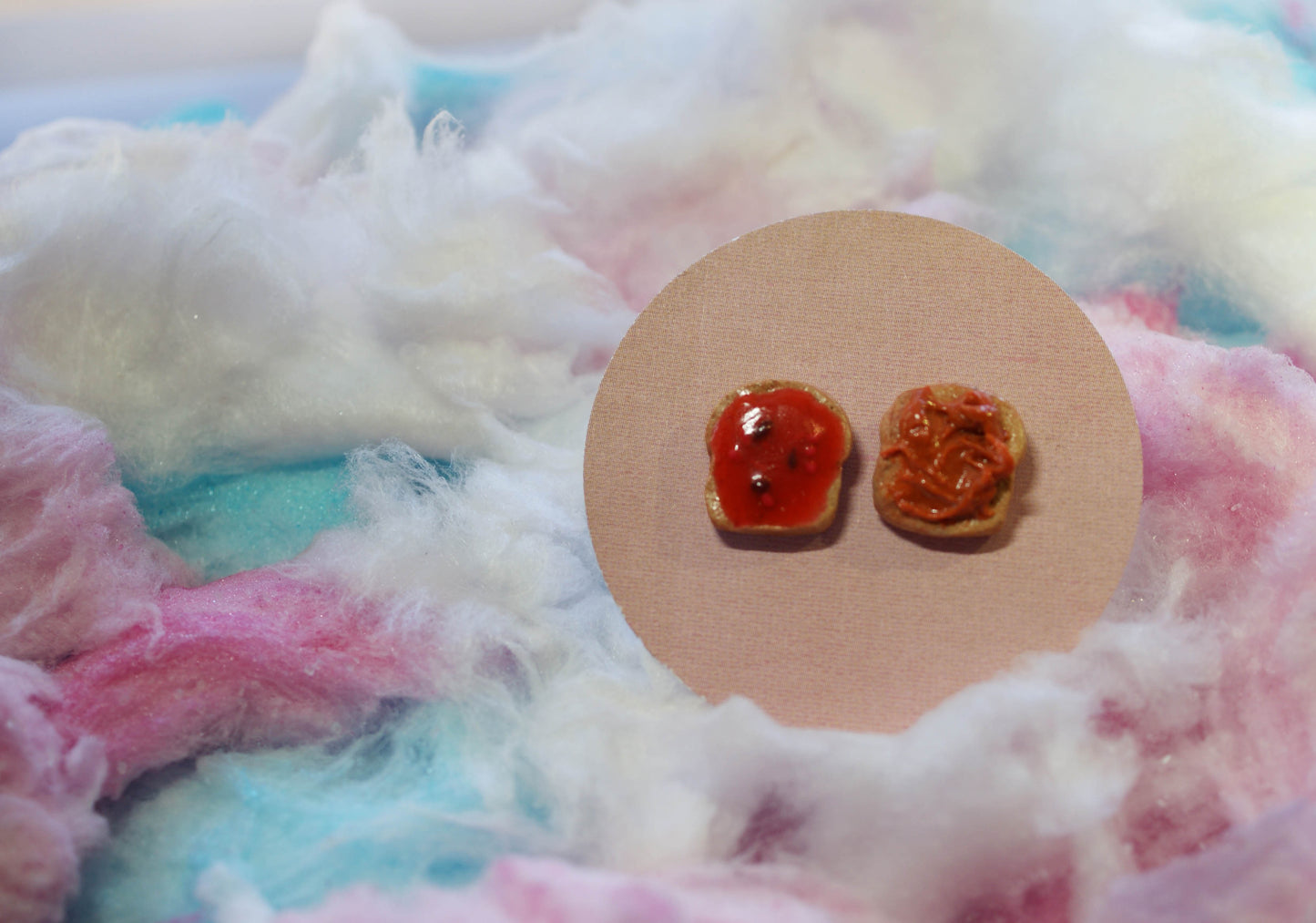 Peanut Butter and Jelly Handmade Stud Earrings