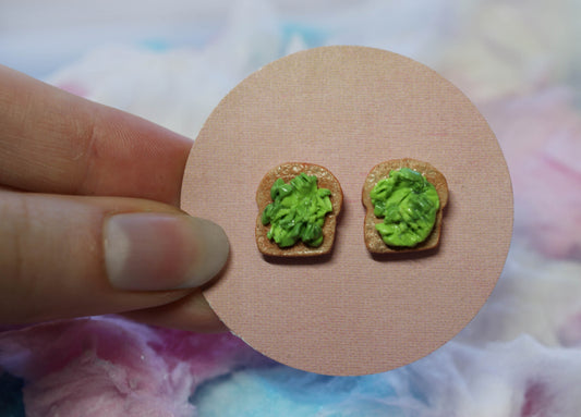 Smashed Avo on Toast Handmade Stud Earrings