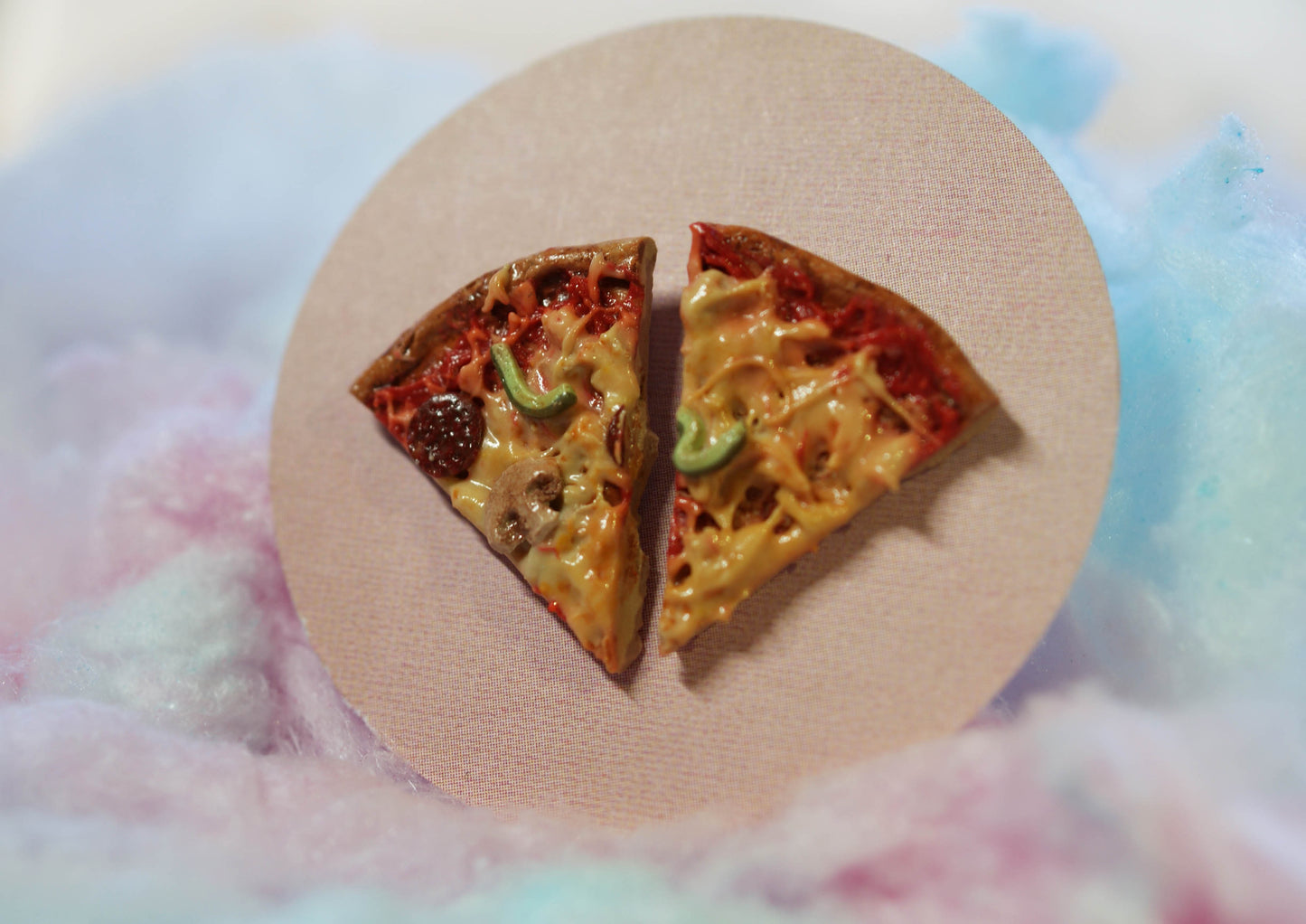 Supreme Pizza Slice Handmade Stud Earrings