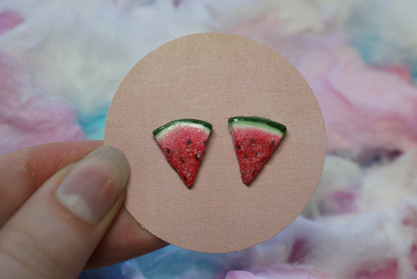 Watermelon Handmade Stud Earrings